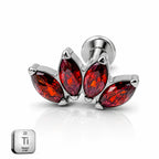 Titanium Red Marquise Fan Stud