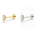 18K Gold Marquise Diamond Stud (3mm &amp; 4mm)