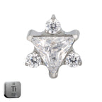Natural Titanium 16G (1.2MM) Internally Threaded Triangular Labret Stud
