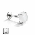 Moonstone Titanium Flat-Back Stud