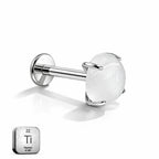 Moonstone Titanium Flat-Back Stud