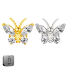 Titanium 16G (1.2MM) Internally Threaded Butterfly Labret Stud