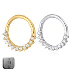 Titanium CZ Crown Daith &amp; Septum Piercing Hoop 16G 10MM