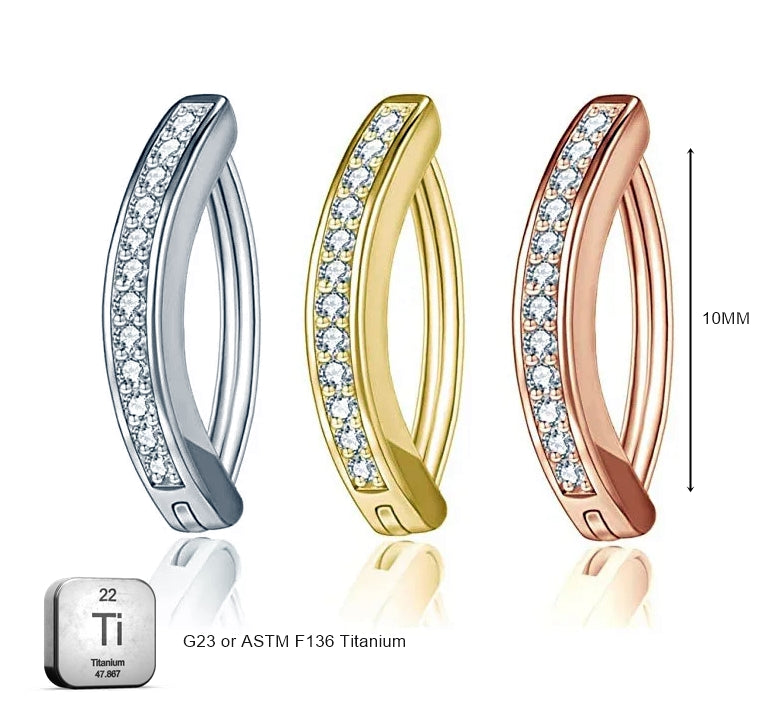 ASTM F136 Titanium 14G (1.6MM) Click Lock Belly Button Piercing 10MM