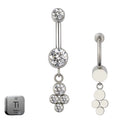 Titanium 14G (1.6MM) Externally Threaded Dangling Cat Paw Belly Button Piercing 10MM