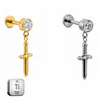 Titanium Sword Dangle Stud
