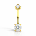 18k Gold Classic Moissanite Belly Barbell