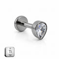 Titanium Pear Cut Flat Back Stud