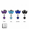 Titanium Lotus Dangle Stud – Multi Colour Crystal Edition