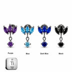 Titanium Lotus Dangle Stud – Multi Colour Crystal Edition