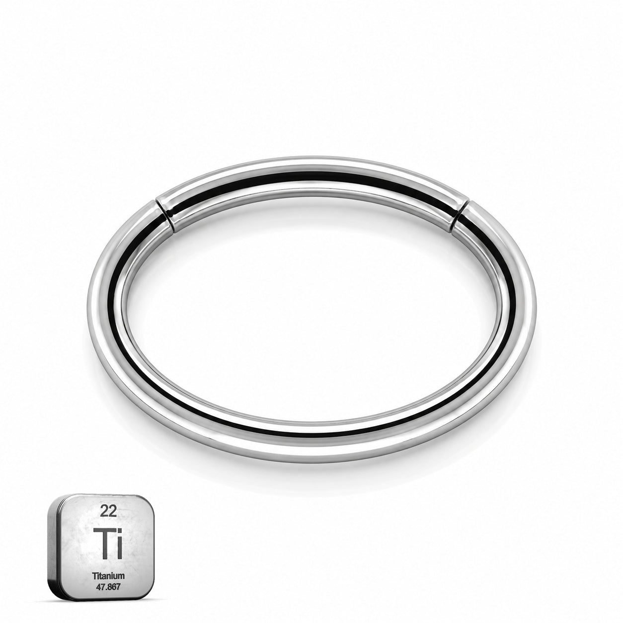 Titanium Hinged Oval Hoop – 10MM