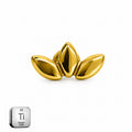Titanium Triple Leaf Threadless Stud