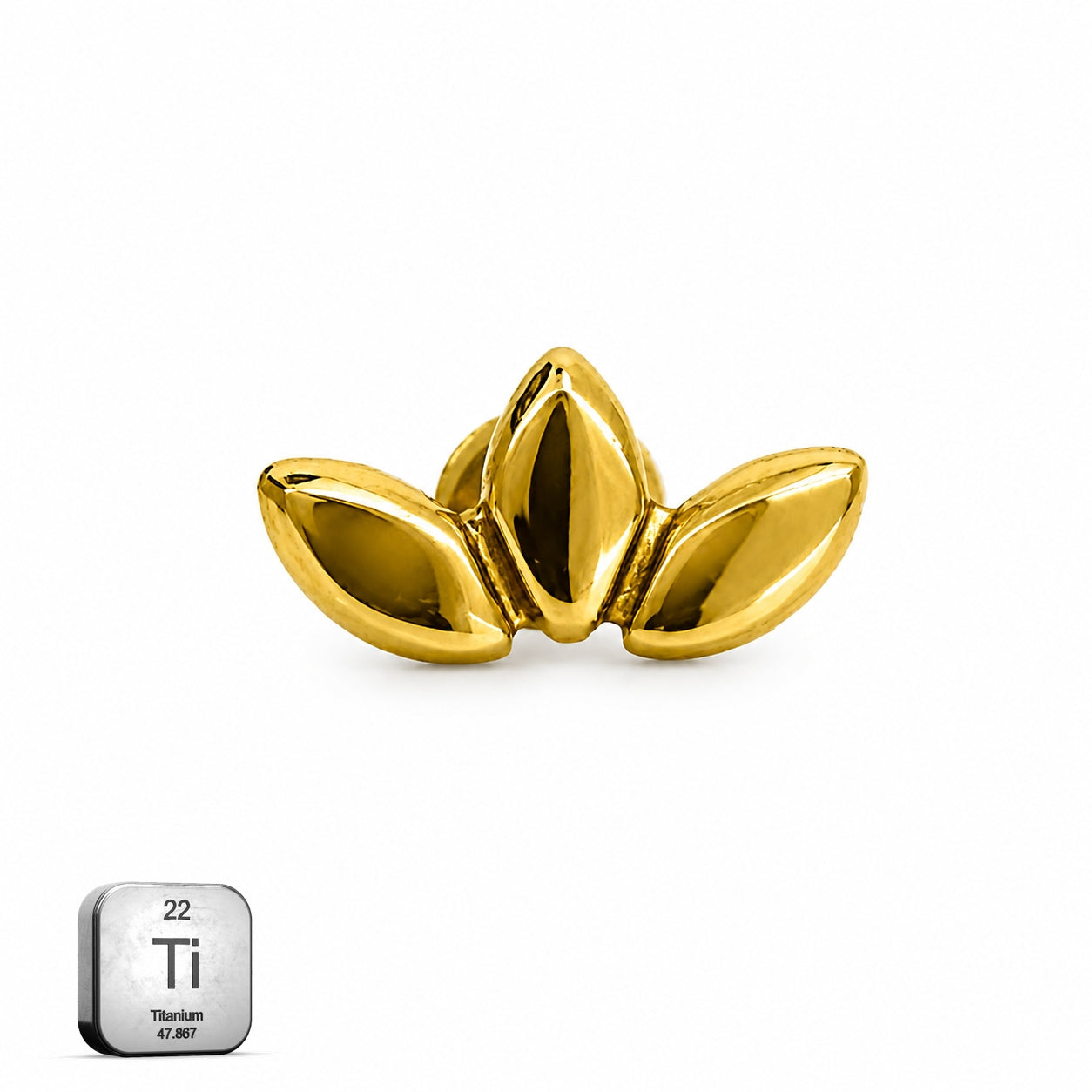 Titanium Triple Leaf Threadless Stud