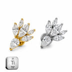 Titanium Marquise Fan Stud