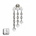 Titanium Triple Chain Dangle Stud