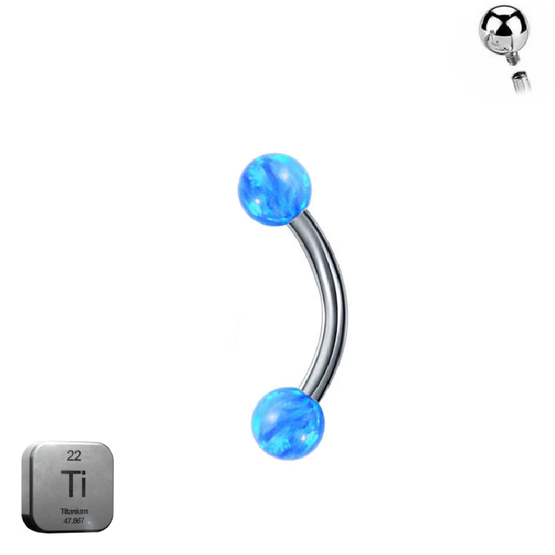Natural Titanium 16G (1.2MM) Internally Threaded Rook Eyebrow Piercing