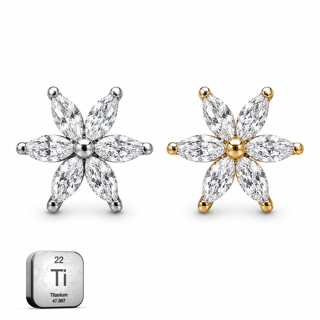 Titanium Flower Dermal Top – Internally Threaded 14G
