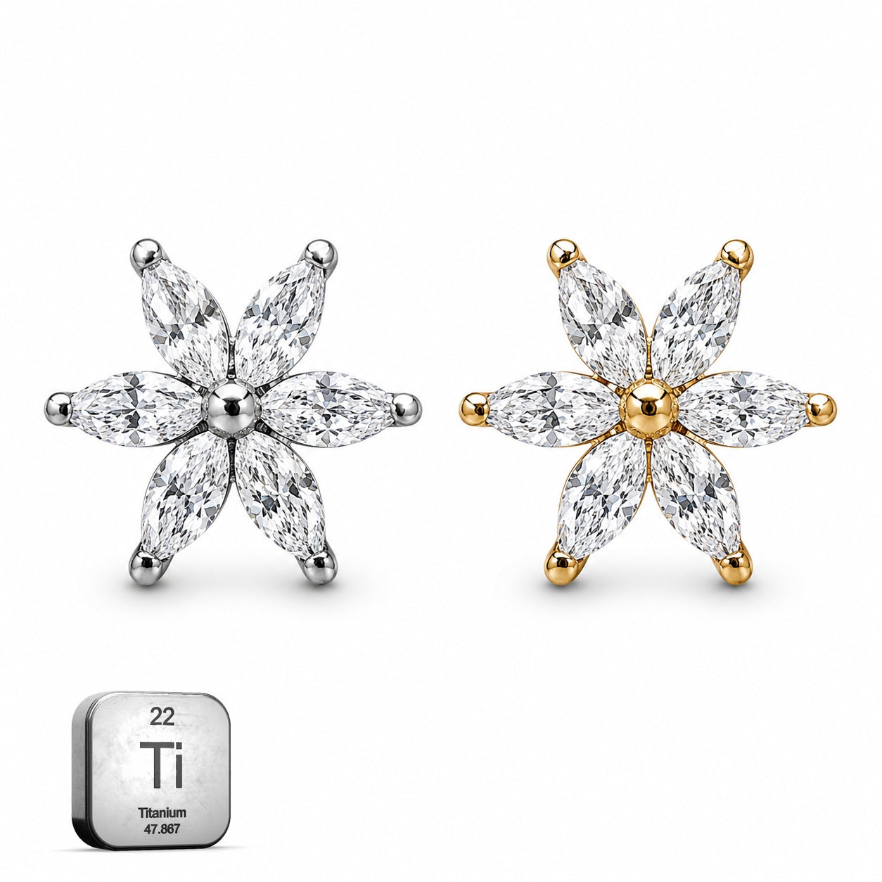  Titanium Flower Dermal Top – Internally Threaded 14G