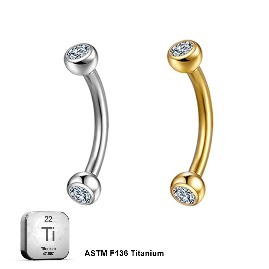 Titanium 16G (1.2MM) Internally Threaded Rook Eyebrow Piercing