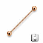 Implant-Grade Titanium Industrial Barbell Rose Gold Color
