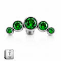 Titanium Emerald Gradient Arc Stud