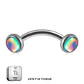 Natural Titanium 16G (1.2MM) Internally Threaded Rook Eyebrow Piercing