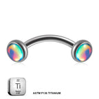 Natural Titanium 16G (1.2MM) Internally Threaded Rook Eyebrow Piercing