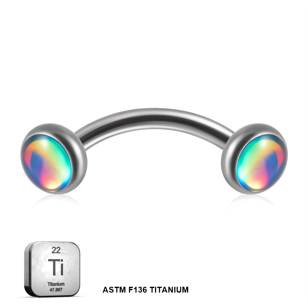 Natural Titanium 16G (1.2MM) Internally Threaded Rook Eyebrow Piercing