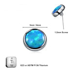 ASTM F136 Titanium Blue Opal Microdermal Dermal Crystal Top Replacement 3mm and 4mm