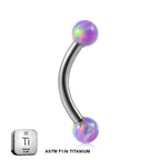 Natural Titanium 16G (1.2MM) Internally Threaded Rook Eyebrow Piercing