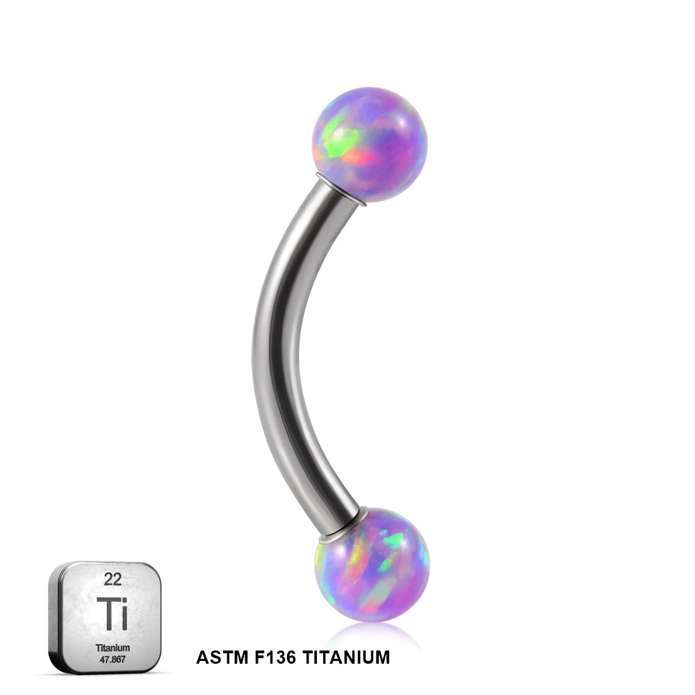 Natural Titanium 16G (1.2MM) Internally Threaded Rook Eyebrow Piercing