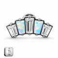 Titanium Opal & Emerald-Cut Crystal Fan Stud