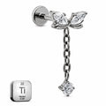 Titanium Butterfly Dangle Stud