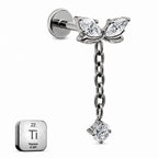 Titanium Butterfly Dangle Stud