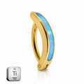 Titanium Click Lock Belly Piercing – Gold Opal Inlay