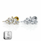 Titanium Baguette Cluster Flat Back Stud