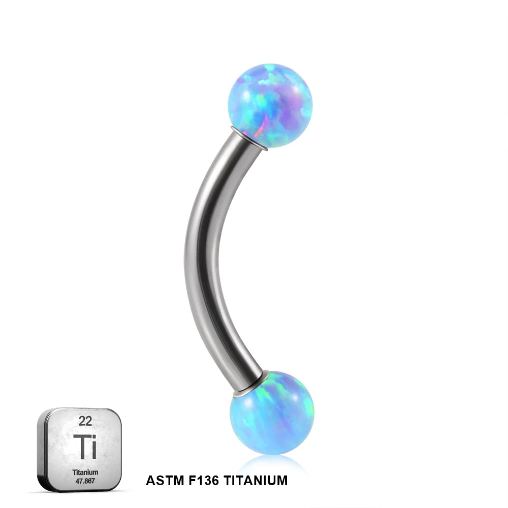 Natural Titanium 16G (1.2MM) Internally Threaded Rook Eyebrow Piercing