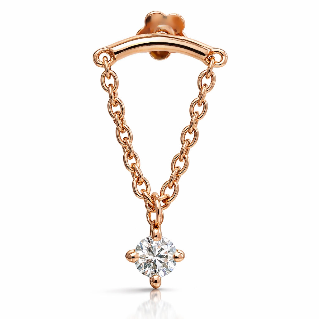18K Rose Gold Hidden Helix Chain Stud