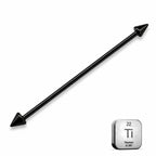 Black Titanium Industrial Piercing Bar – Spike Ends