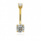 Elegant 18K Gold Belly Piercing with VS Diamonds