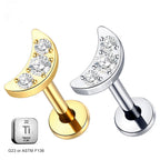 LAB_Moon_01 ASTM F136 Titanium 16G Internally Threaded Labret Moon Stud