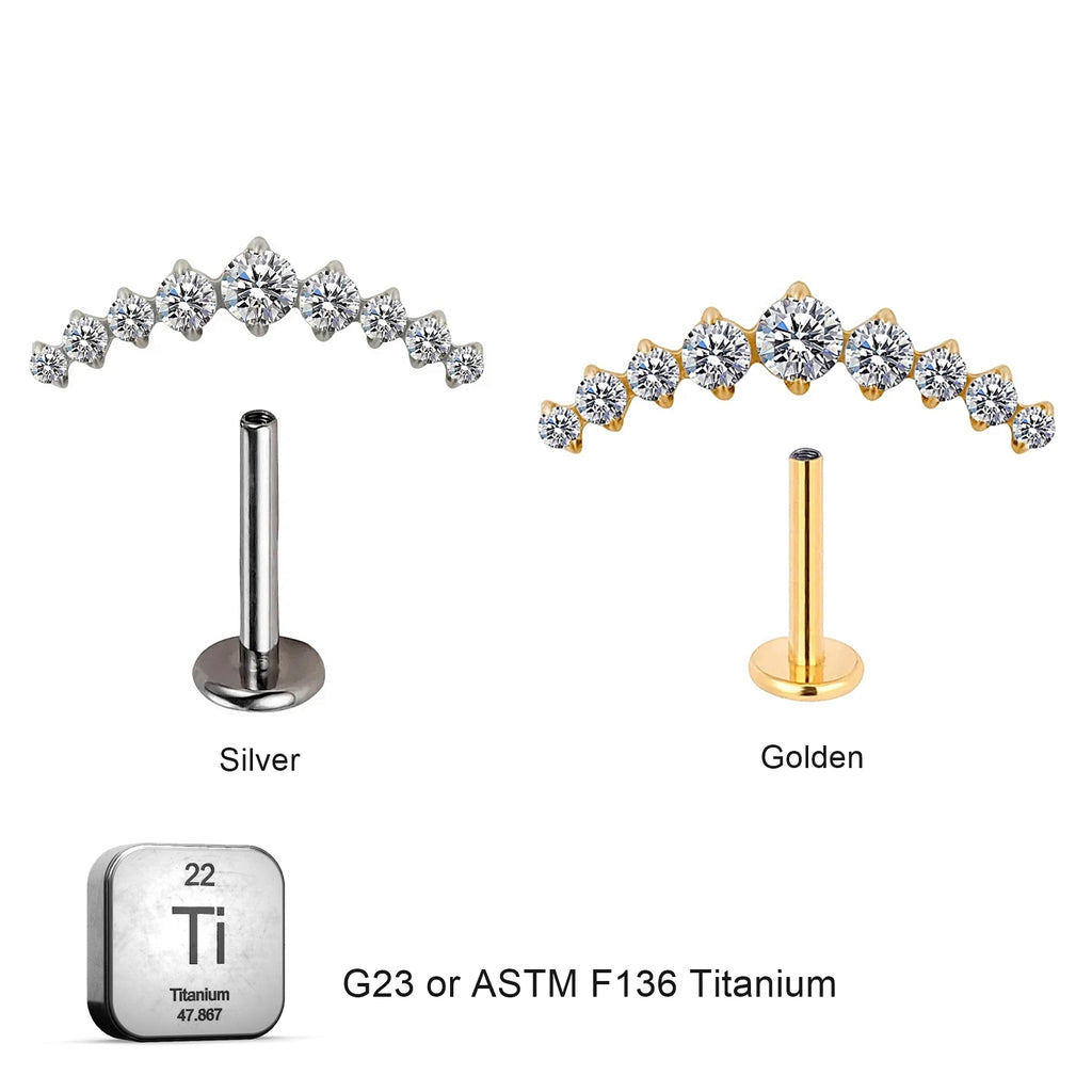 LAB_Curve_08 ASTM F136 Titanium 16G (1.2MM) Internally Threaded Helix Jewelry