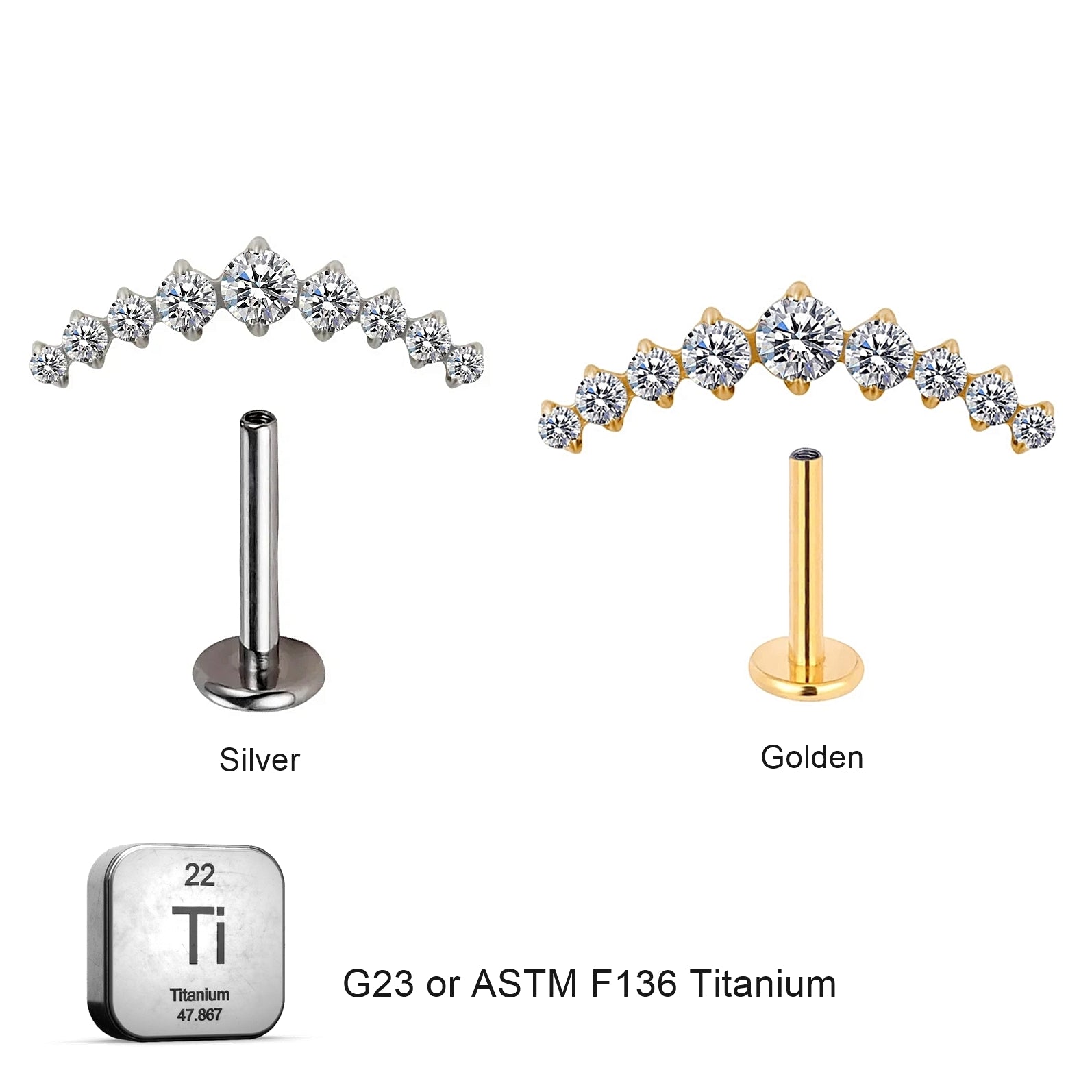 LAB_Curve_08 ASTM F136 Titanium 16G (1.2MM) Internally Threaded Helix Jewelry