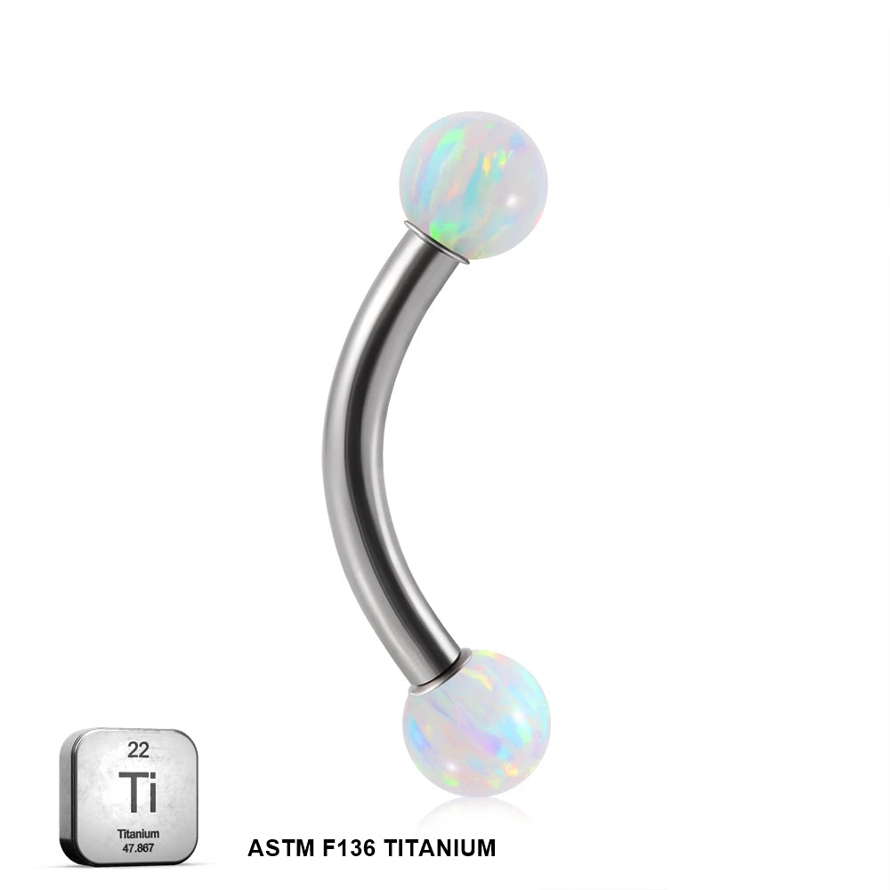 Natural Titanium 16G (1.2MM) Internally Threaded Rook Eyebrow Piercing
