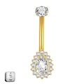 Premium Titanium Pear-Shaped Belly Ring | 14G (1.6MM) | 10MM Bar