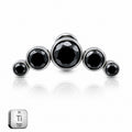 Titanium Midnight Black Crystal Arc Stud