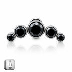 Titanium Midnight Black Crystal Arc Stud