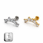 Titanium Heart Cluster Flat Back Stud