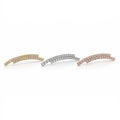 18K Gold Double-Row Moissanite Curved Bar Piercing Stud