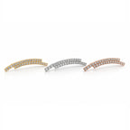 18K Gold Double-Row Moissanite Curved Bar Piercing Stud